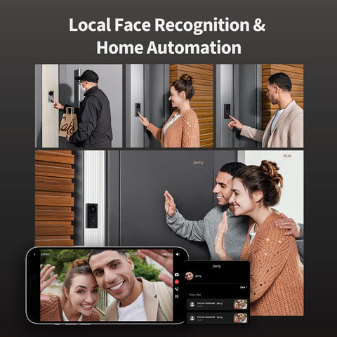 Aqara G4 Video Doorbell with Chime, Wireless or Wired Doorbell, Facial Recognition and Automation, 2.4GHz WiFi, 1080p, Wireless Doorbell with Camera, Compatible with HomeKit, Alexa, Google Home