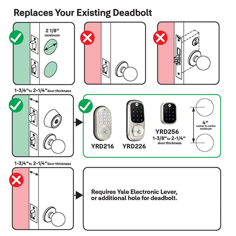 Yale Assure Deadbolt Lock with Touchscreen, Satin Nickel Digital Non-Connected Entry Door Lock with Electronic Keypad and Back-Up Key, ‎‎YRD226NR619
