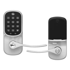 Yale Assure Lever, Wi-Fi Smart Door Lever (for Doors with no deadbolt) - Works with Yale Access App, Amazon Alexa, Google Assistant, HomeKit, Phillips Hue and Samsung SmartThings, Satin Nickel