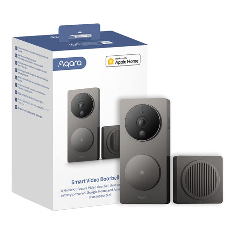 Aqara G4 Video Doorbell with Chime, Wireless or Wired Doorbell, Facial Recognition and Automation, 2.4GHz WiFi, 1080p, Wireless Doorbell with Camera, Compatible with HomeKit, Alexa, Google Home