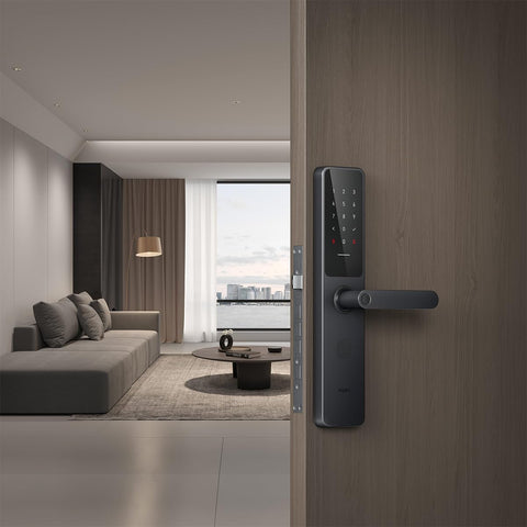 Aqara Smart Door Lock A100 Zigbee Global Version - 18 Month Battery Life - 9 Unlock Methods - Google Assistant & HomeKit Support - Numeric Keypad - Remote Control & Configure - Black